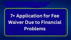 Sample: Application for Fee Waiver Due to Financial Problems